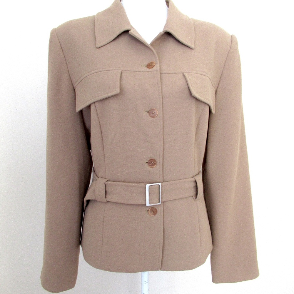 Talbots Beige Fitted Blazer with Belt